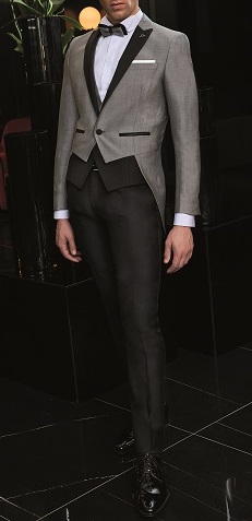 groom's suit consisting of a dress coat, pants, and waistcoat